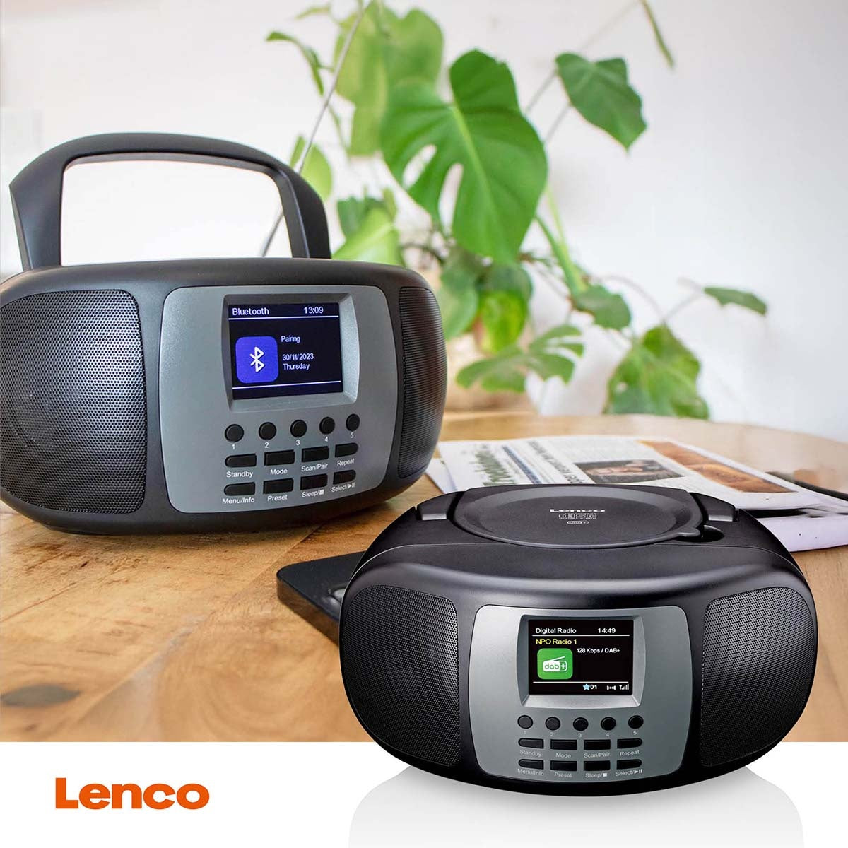 Portable DAB+/FM Radio with Bluetooth® CD Player and large LCD colour display Black