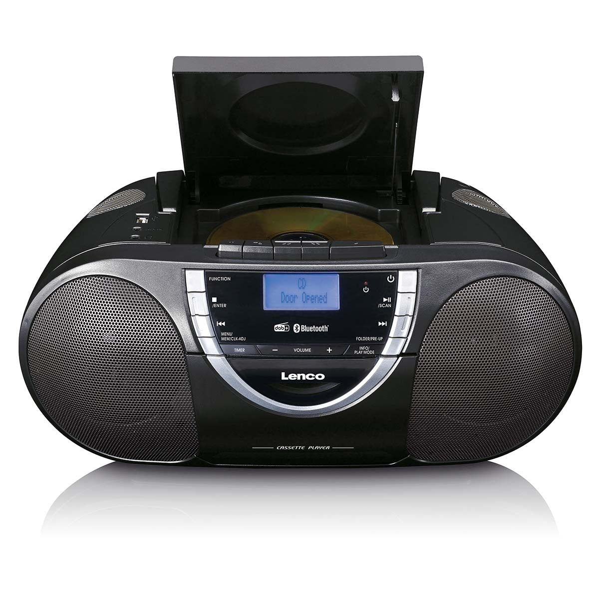 Portable DAB+ and FM Radio with CD Cassette and Bluetooth Black