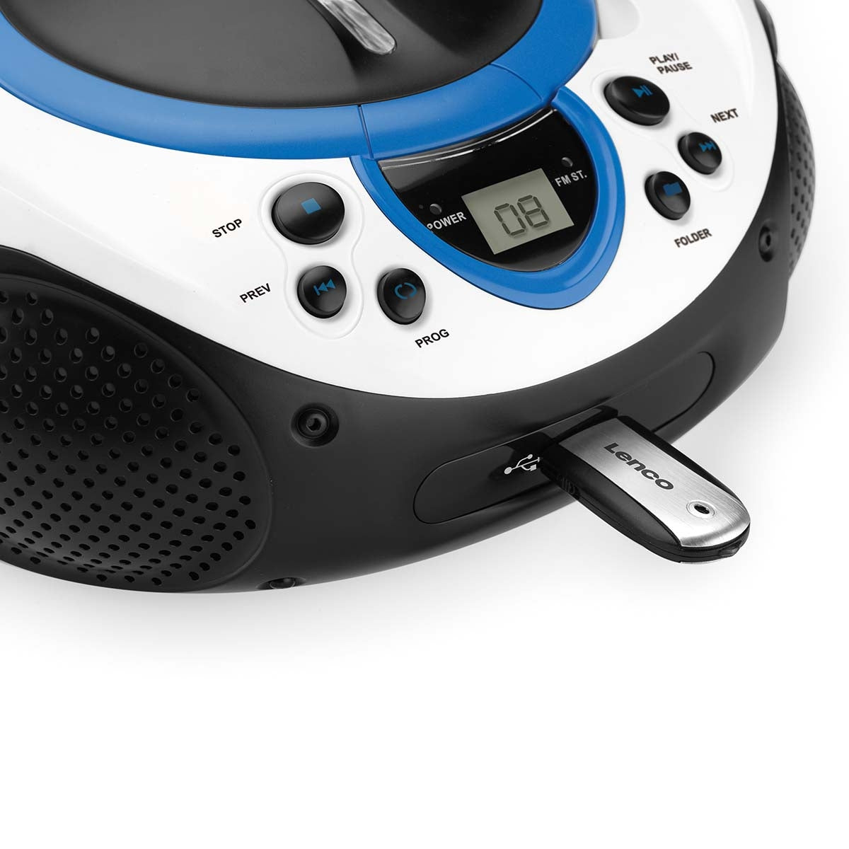 Portable FM Radio CD and USB player Blue