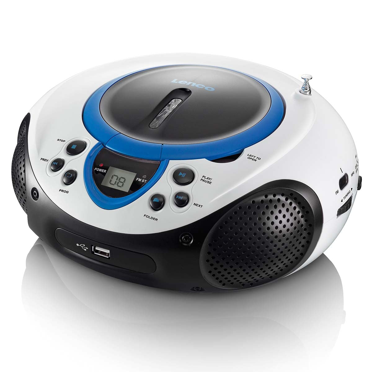 Portable FM Radio CD and USB player Blue
