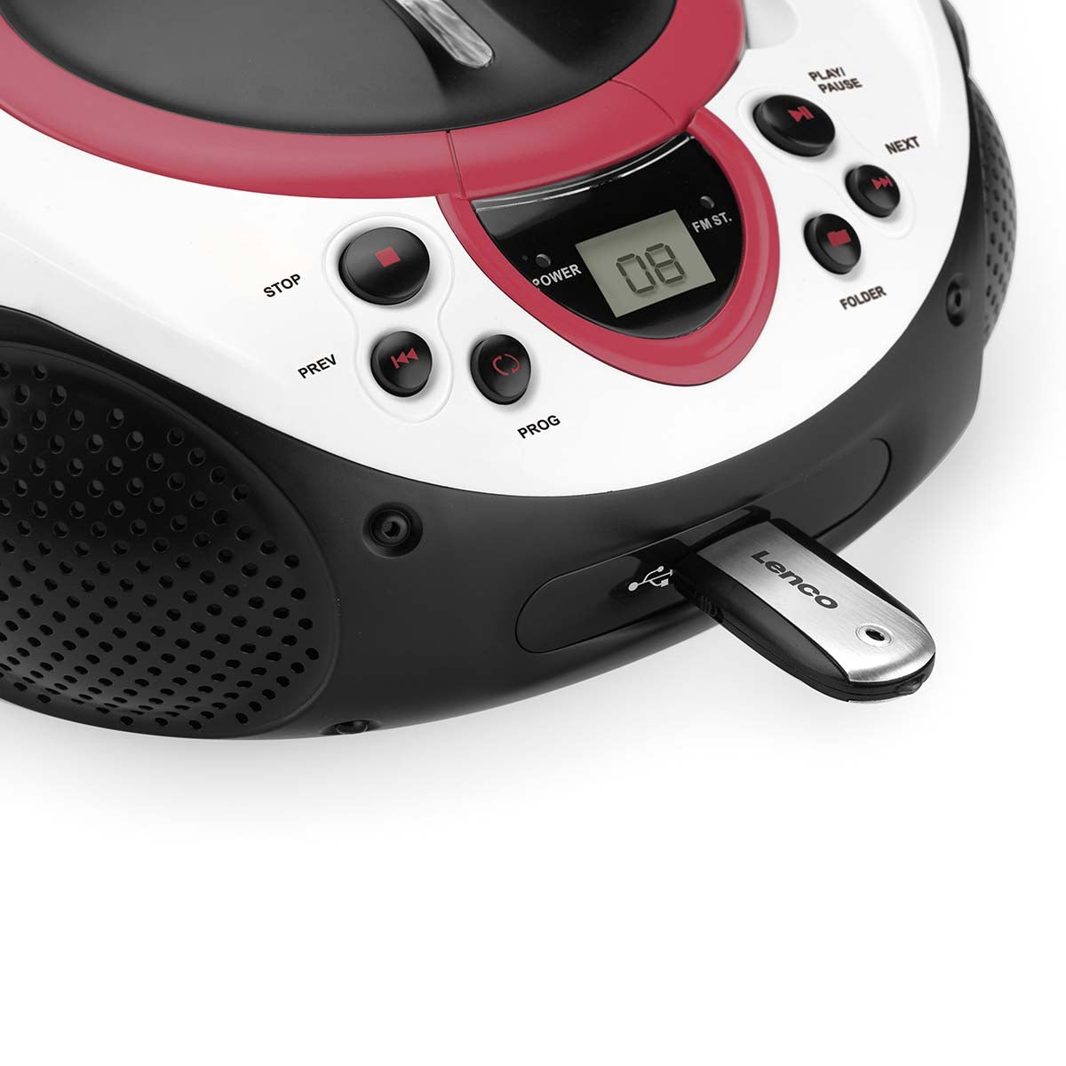 Portable FM Radio CD and USB player Pink