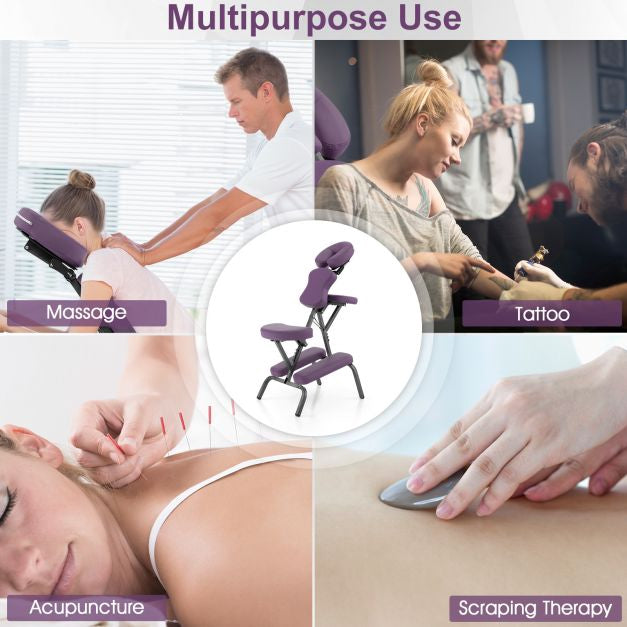 Portable Foldable Massage Chair, Height Adjustable, Bag