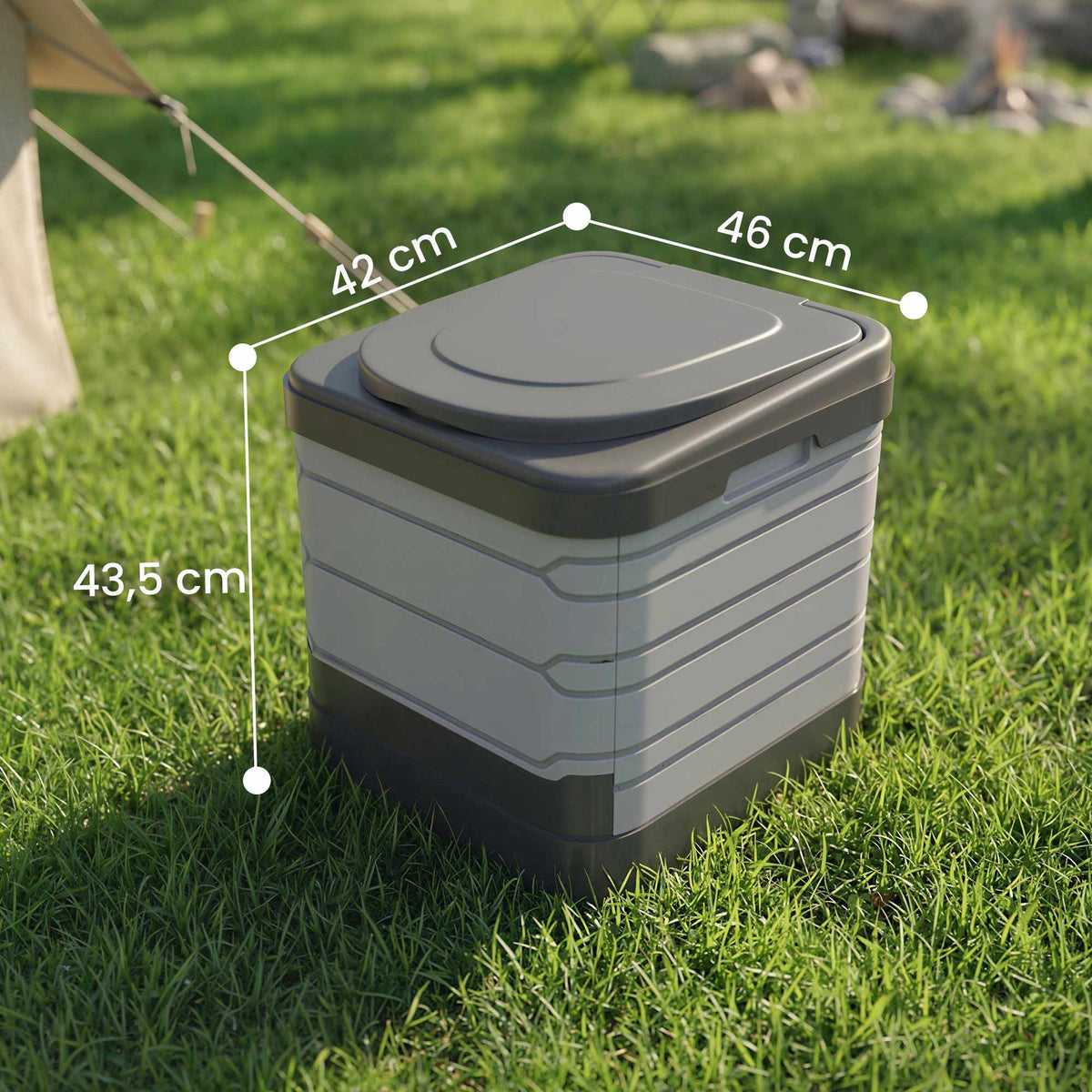 Portable Folding Camping Toilet with 12 Bags, 150kg Capacity