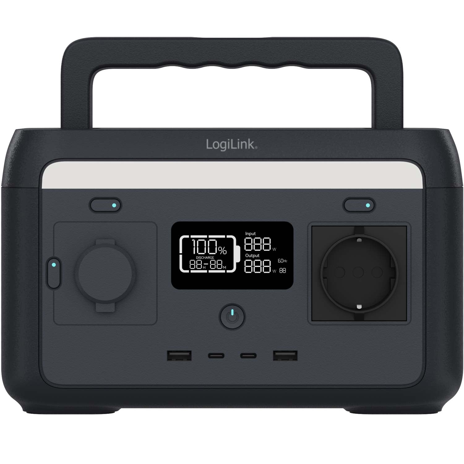 Portable Power Station 300W, 204.8Wh, 6 Ports, LED Light
