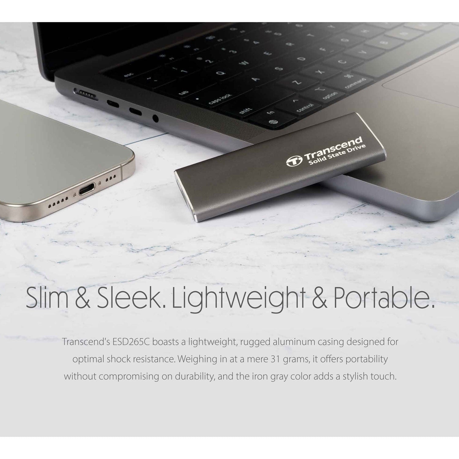 Portable SSD ESD256C USB-C 1TB 10Gbps (R1050/W950 Mb/s) Aluminum