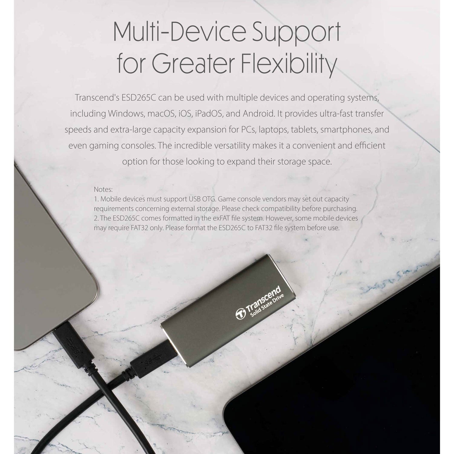 Portable SSD ESD256C USB-C 2TB 10Gbps (R1050/W950 Mb/s) Aluminum