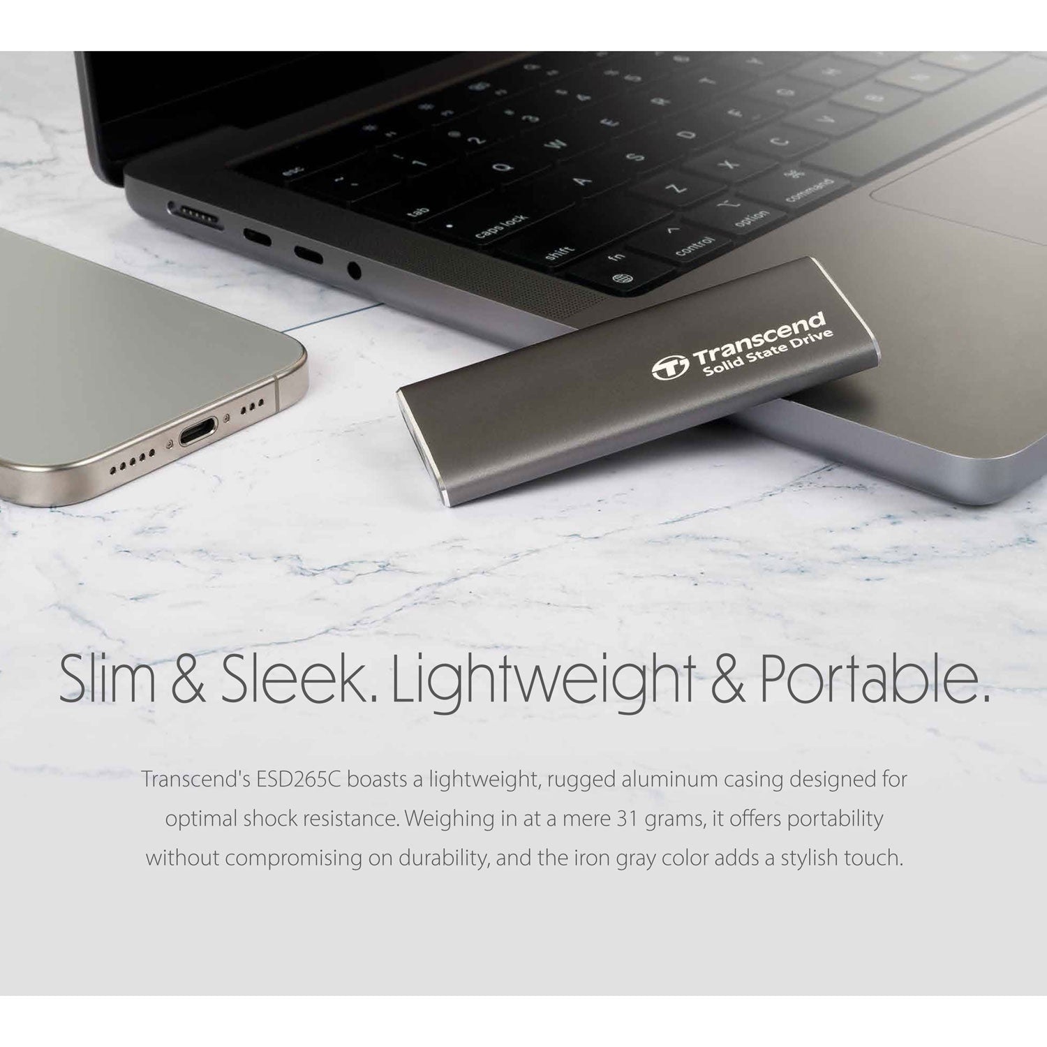 Portable SSD ESD256C USB-C 500Gb 10Gbps (R1050/W950 Mb/s) Aluminum