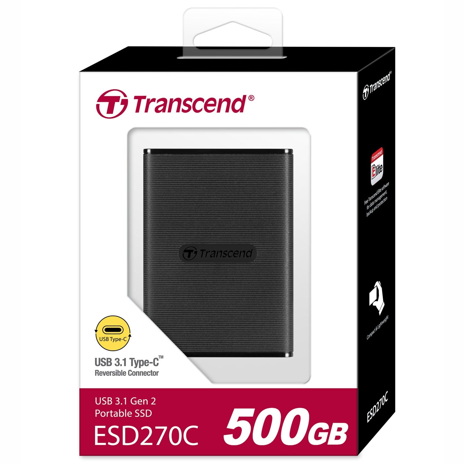 Portable SSD ESD270C USB-C 500GB (R520/W460) Black