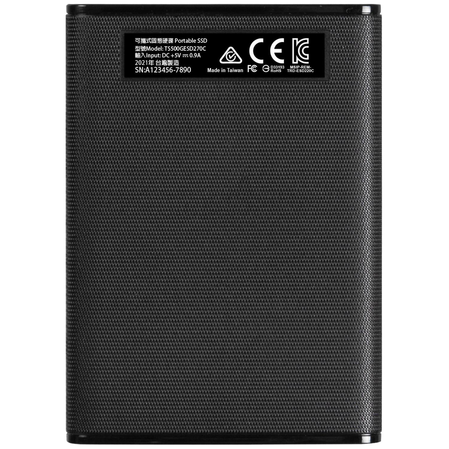 Portable SSD ESD270C USB-C 500GB (R520/W460) Black