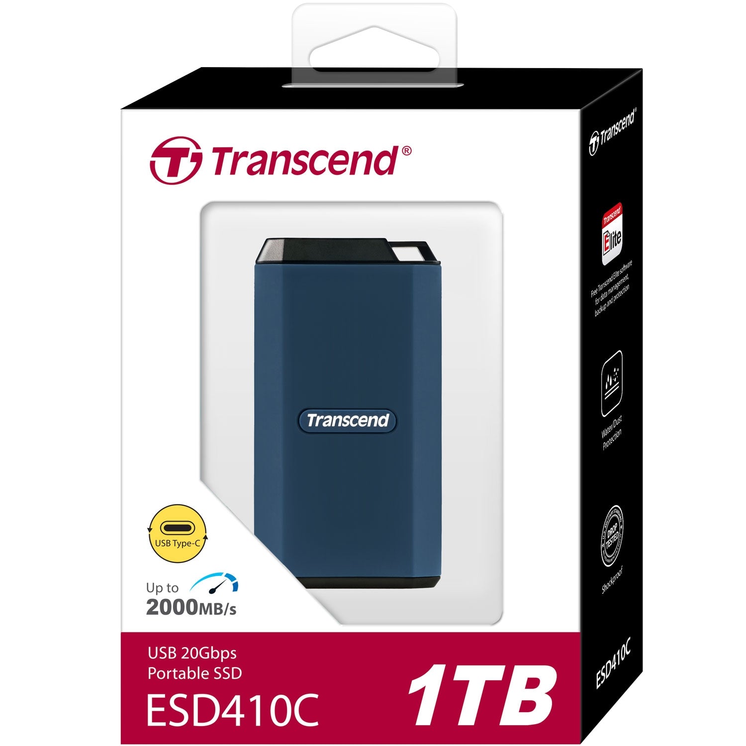 Portable SSD ESD410C USB-C 1TB 20Gbps (R2000/W2000 Mb/s) IPX5