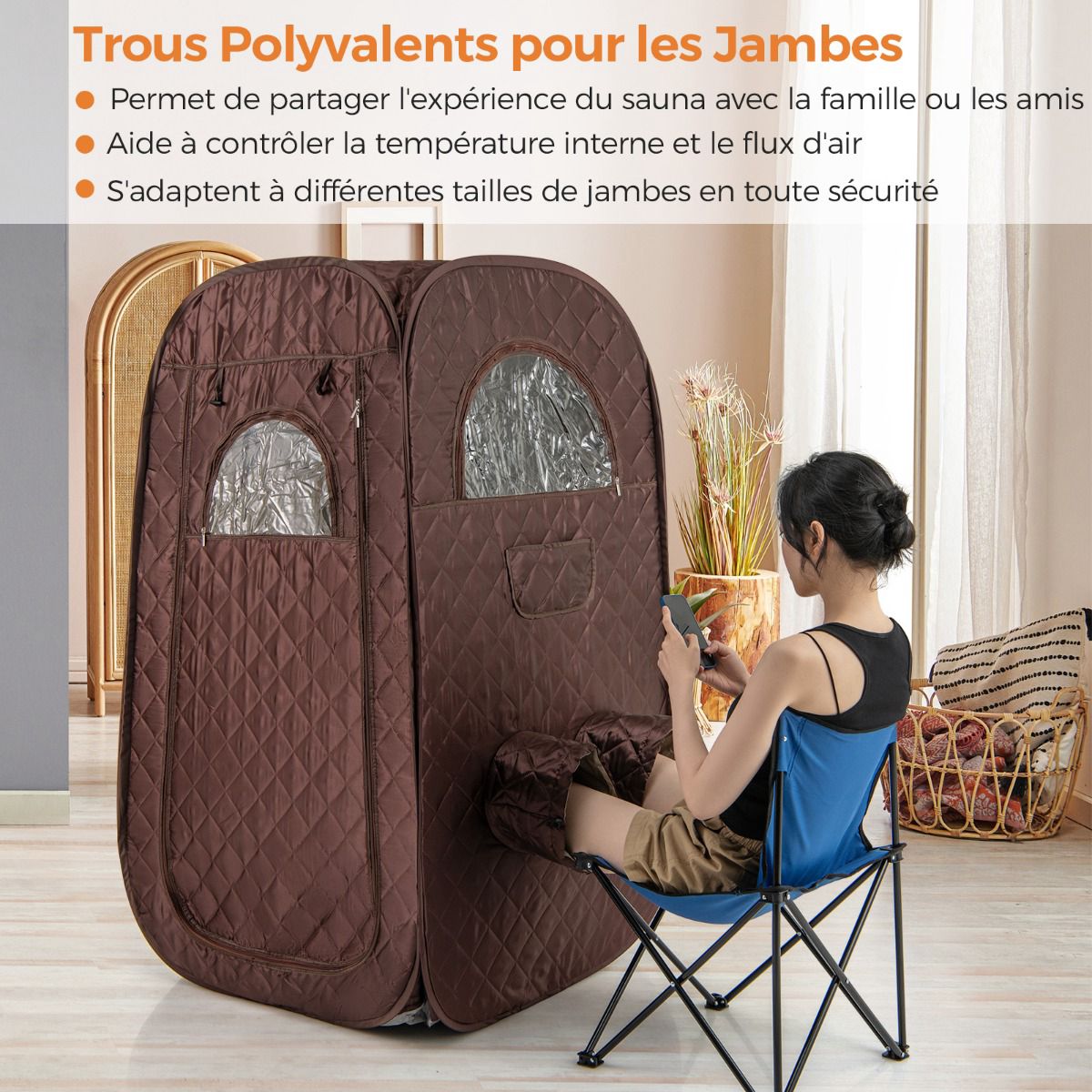 Portable Steam Sauna Tent, 3L 1000W, 1–2 Persons