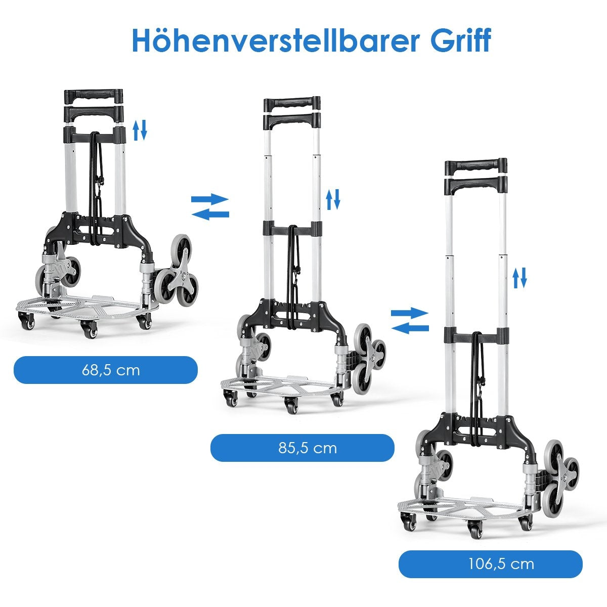 Portable foldable hand truck hand truck transport truck sack truck black + silver