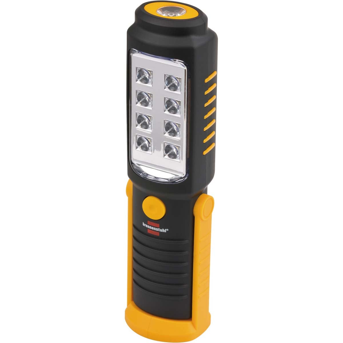 Portable inspection LED lamp with 8 + 1 bright SMD LEDs (battery-powered, burning time max. 10 hours, rotatable hook, magnet)