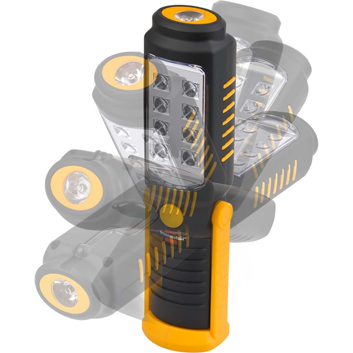 Portable inspection LED lamp with 8 + 1 bright SMD LEDs (battery-powered, burning time max. 10 hours, rotatable hook, magnet)