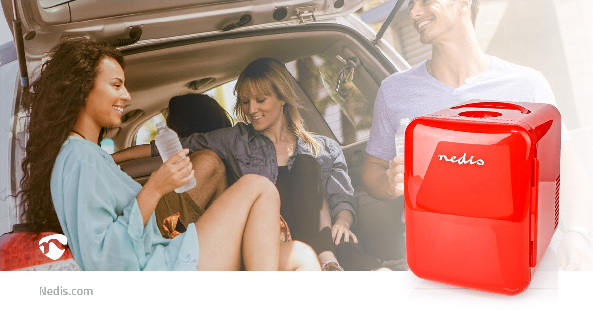 Portable mini fridge | 4 l | 12 V DC / 100 - 240 V AC | RED