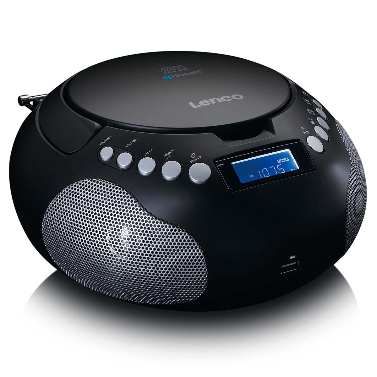Portable radio CD/MP3 with USB and Bluetooth Black