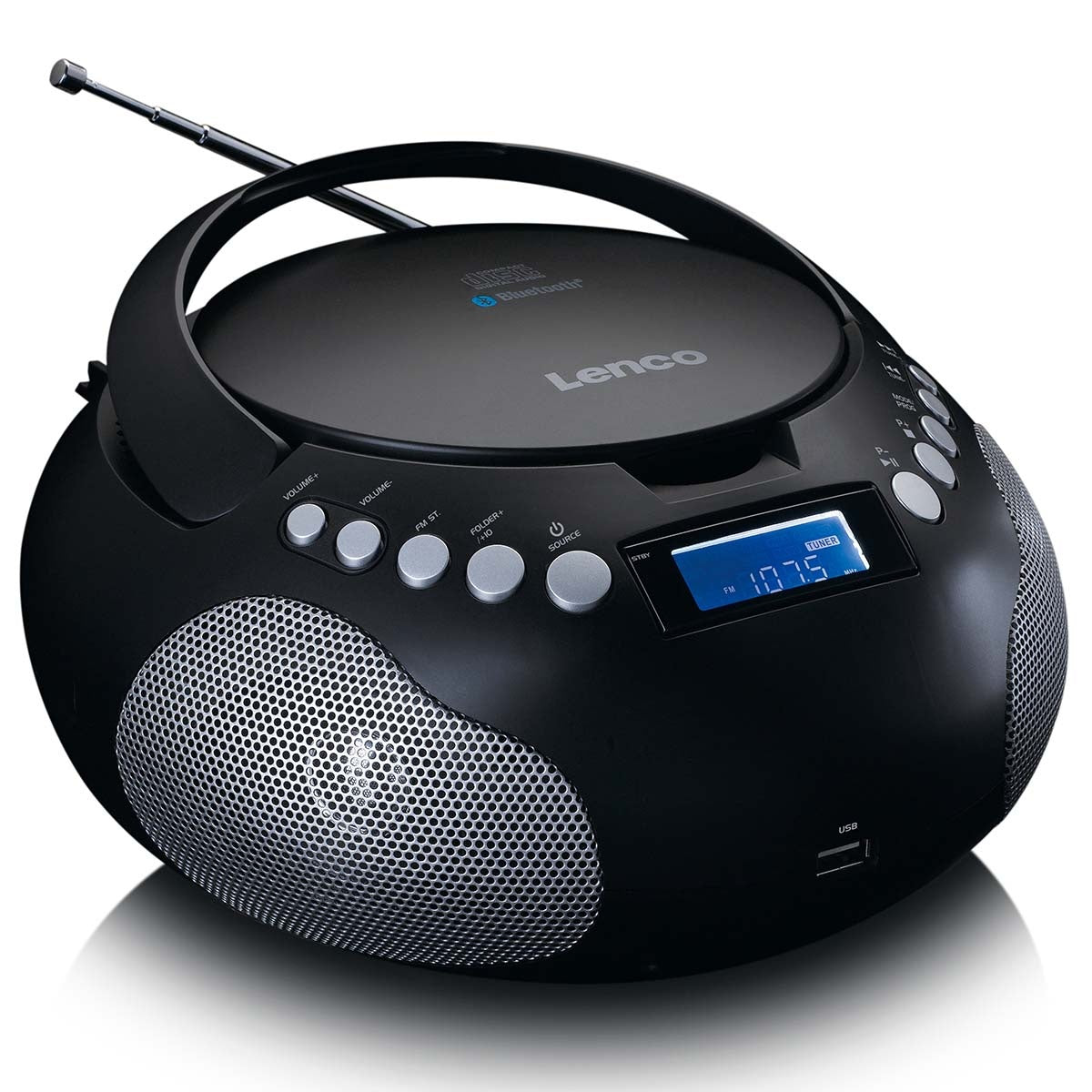 Portable radio CD/MP3 with USB and Bluetooth Black