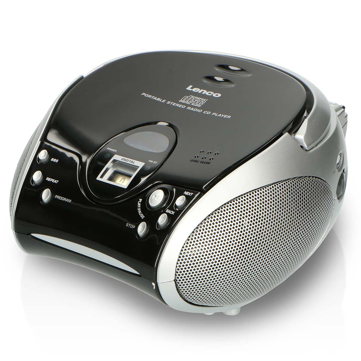 Portable stereo FM radio with CD player Black/silver