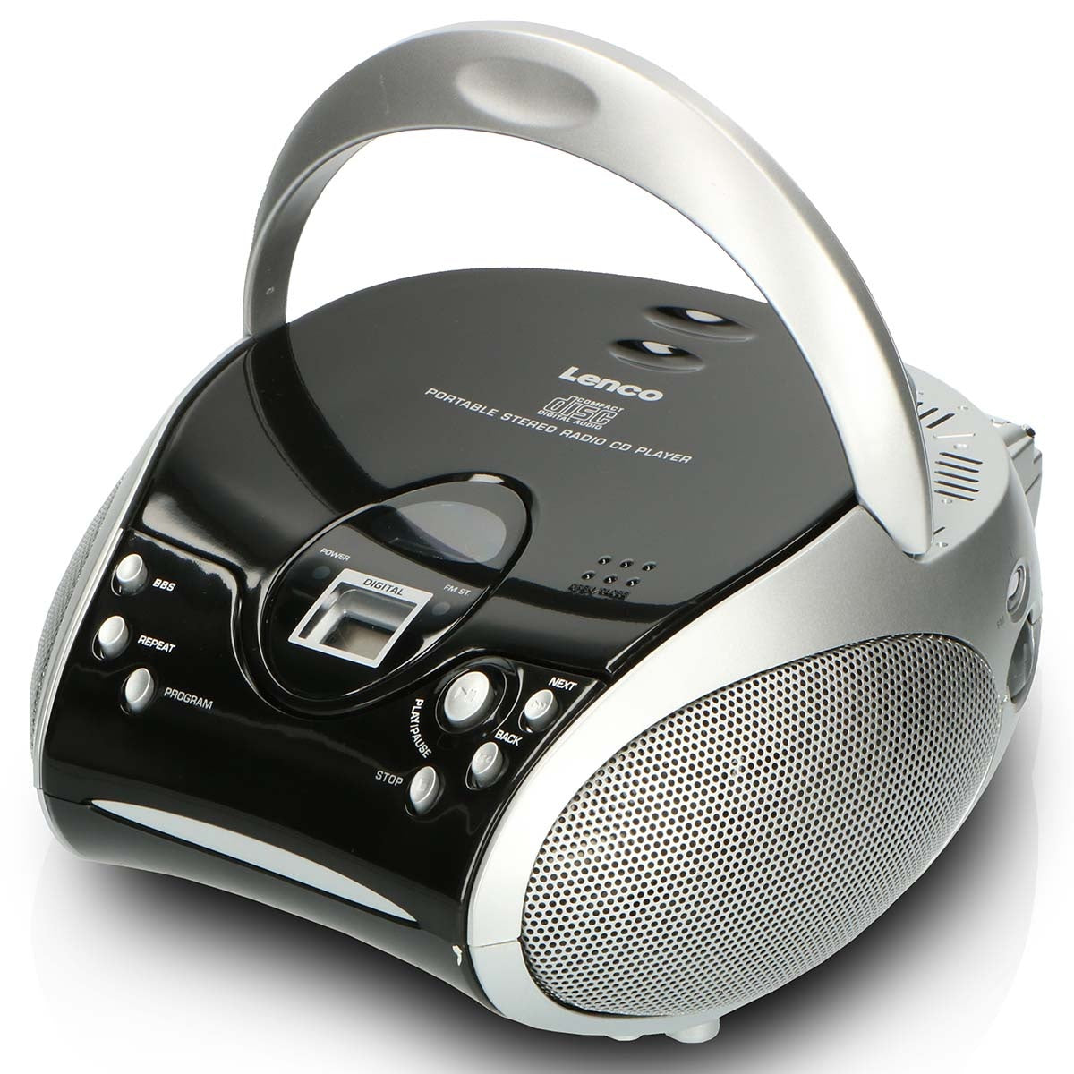 Portable stereo FM radio with CD player Black/silver