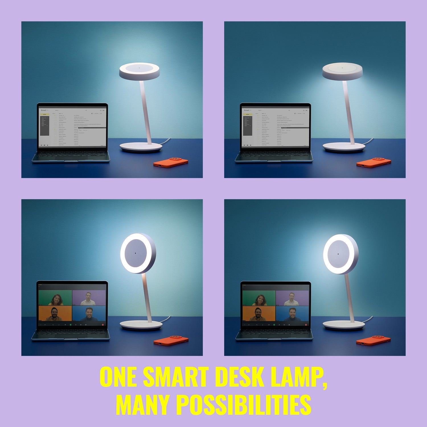 Portrait Smart desk lamp/lighting for video calls 600lm