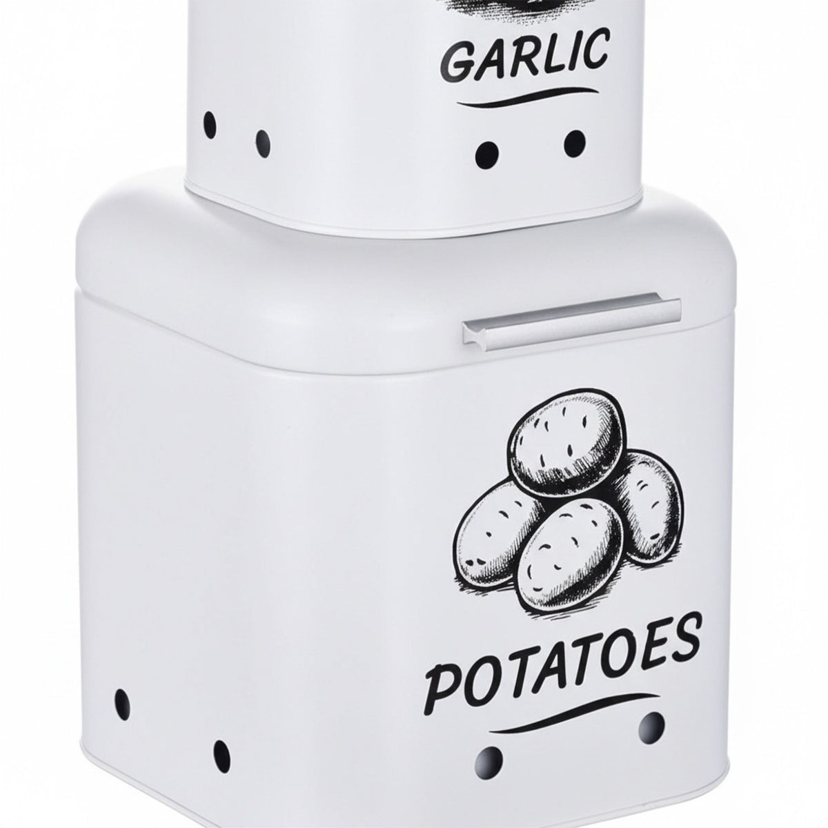 Potato, Onion, Garlic Storage Box Set with Ventilation