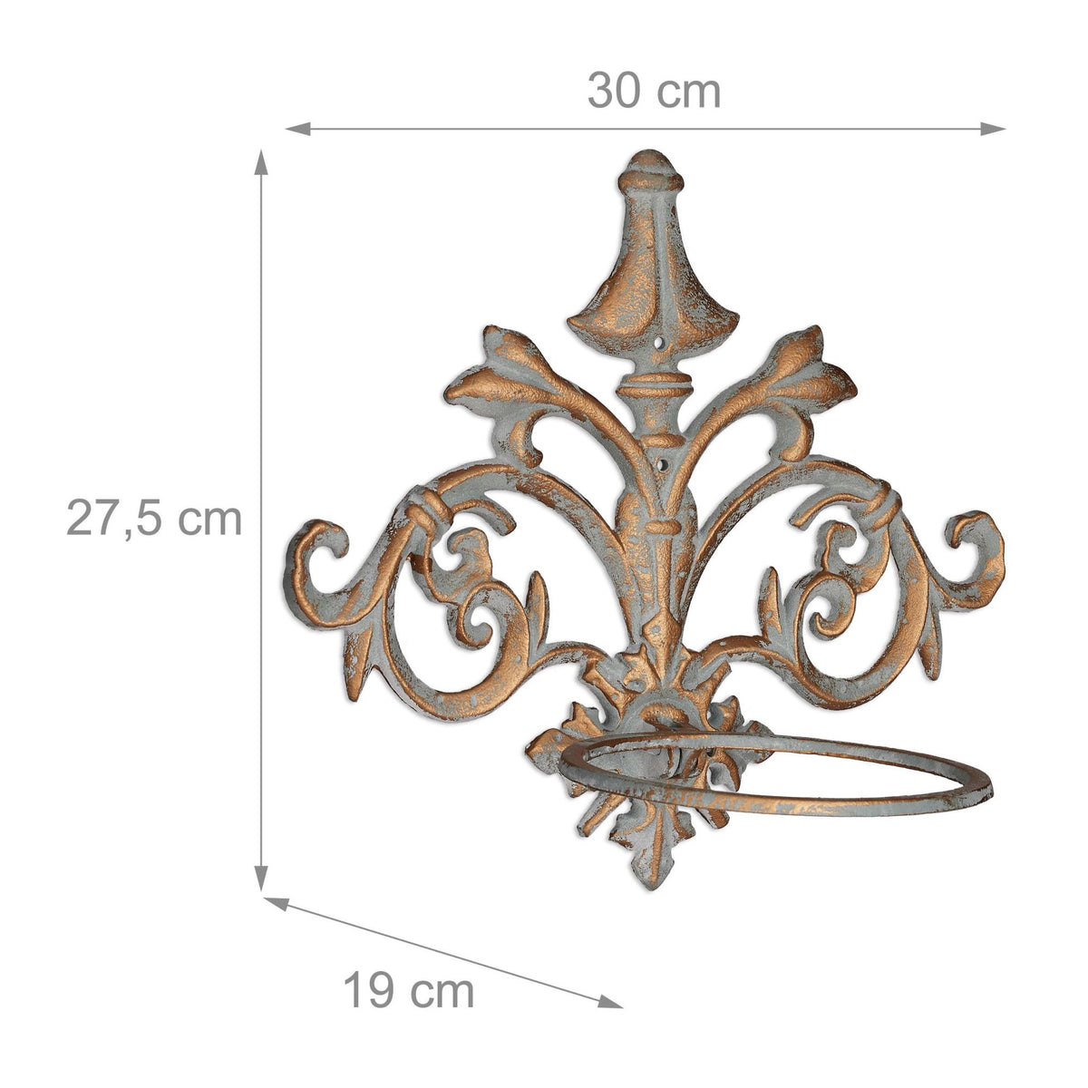 Pot holder wall cast iron baroque