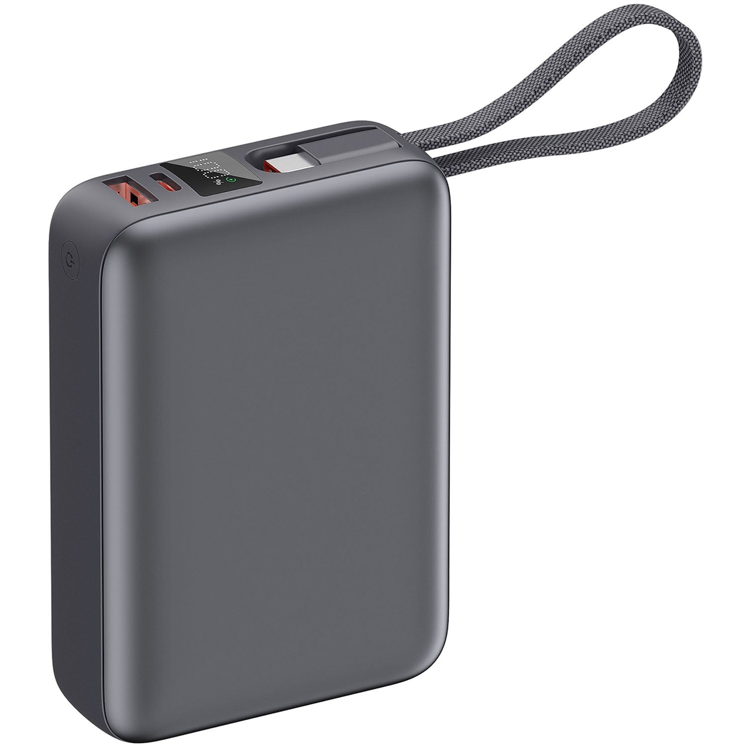 Power Bank 20000mAh 45W PD, Built-In USB-C Cable