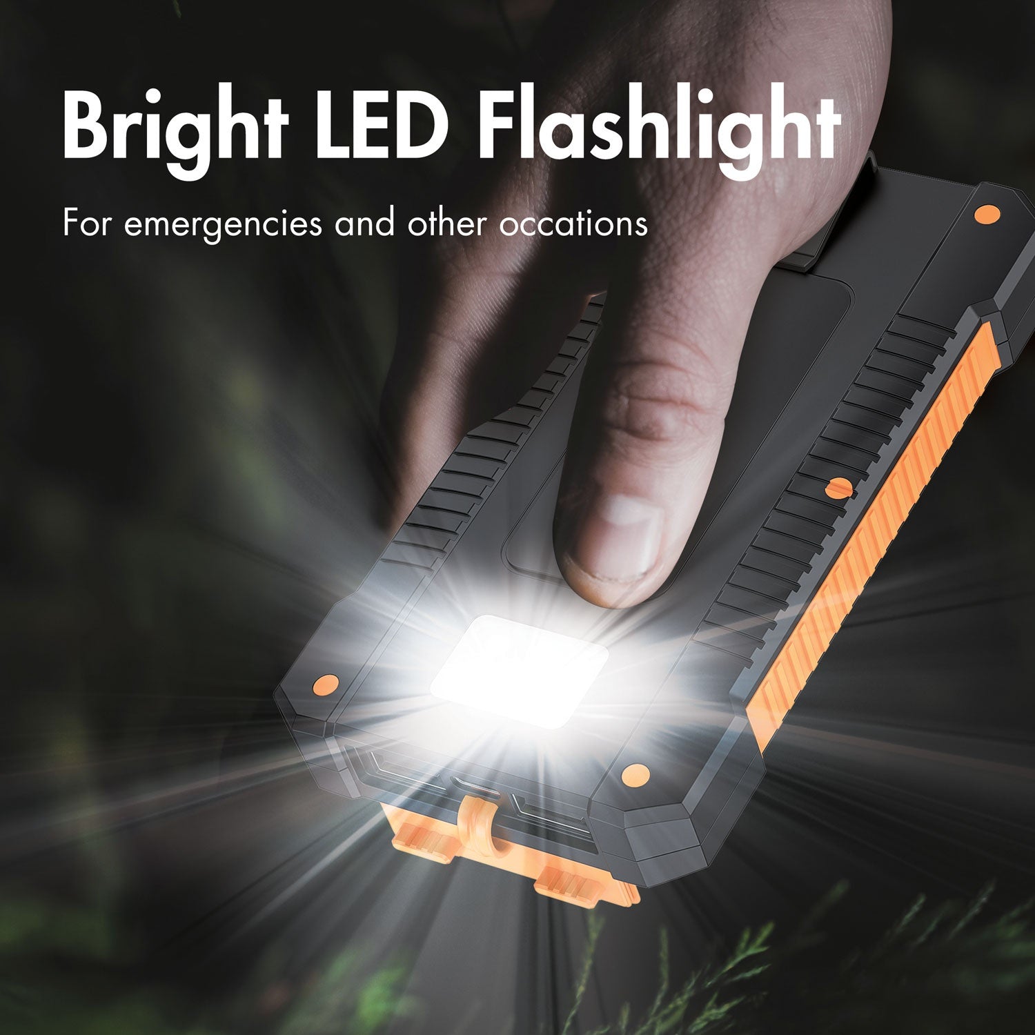 PowerBank 6,000 mAh 10W Solar cell Black/Orange