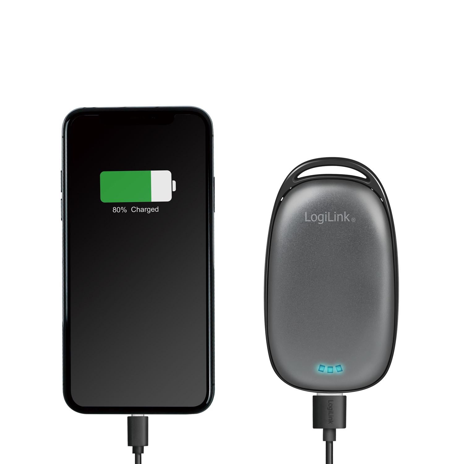 PowerBank with hand warmer 4000mAh Black