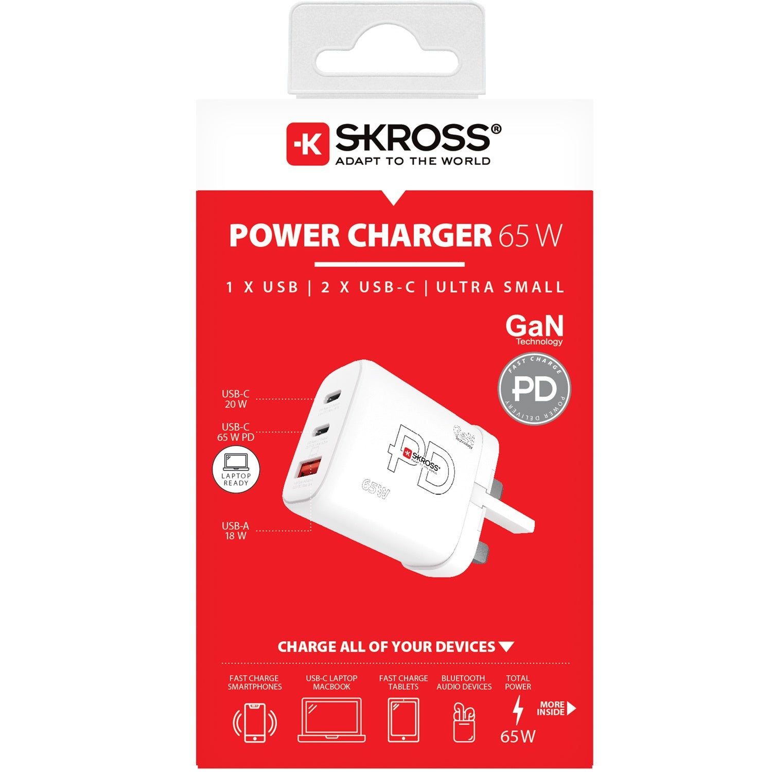 Power Charger UK etc. 2xUSB-C PD + 1xUSB-A GaN 65W