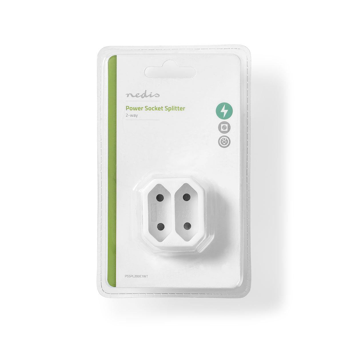 Power Outlet Splitter | Type F (CEE 7/7) | 250 V AC 50 Hz | French / Type C (CEE 7/16) | 250 V AC 50/60 Hz | 2.5 A| 1100 W | White