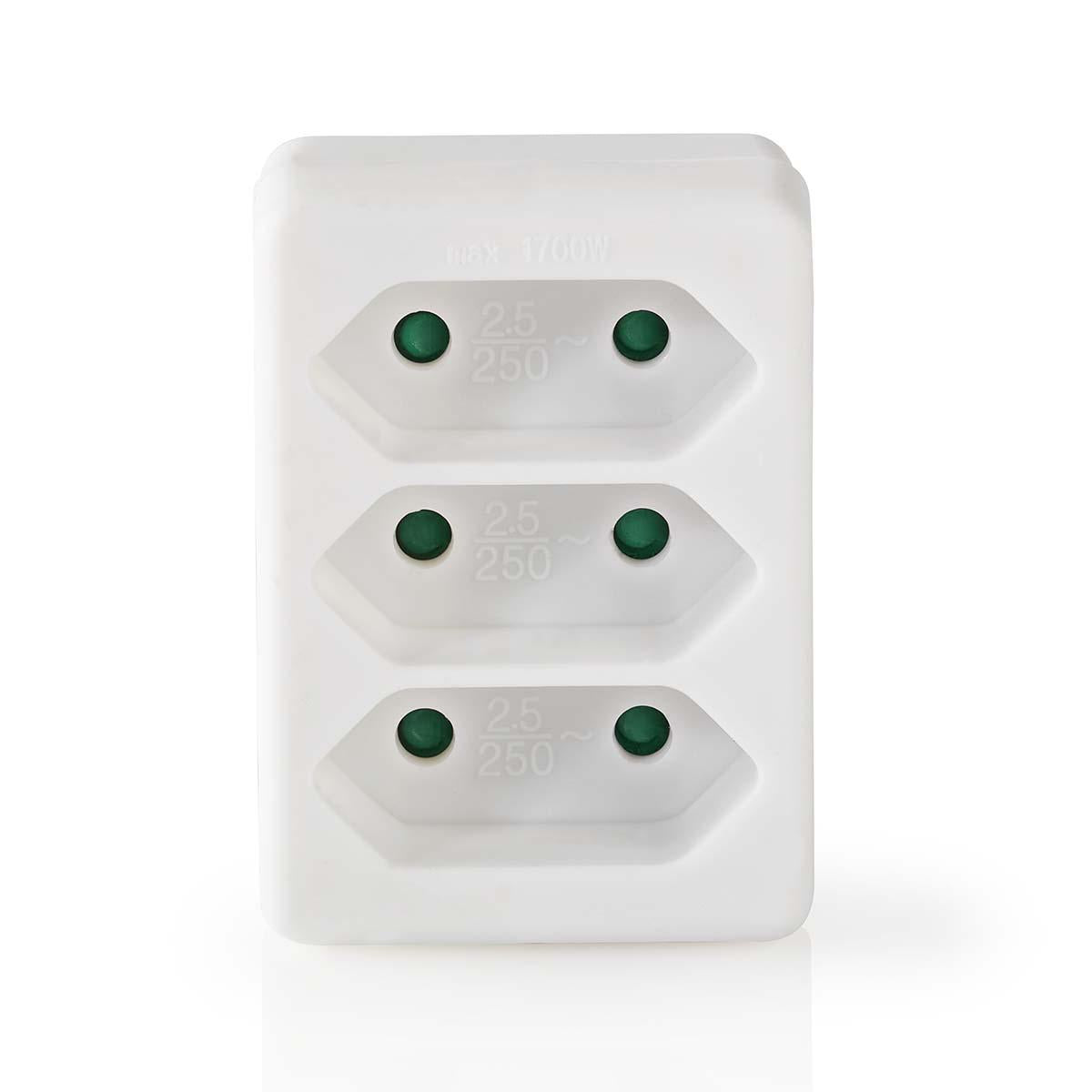 Power Outlet Splitter | Type F (CEE 7/7) | 250 V AC 50 Hz | French / Type C (CEE 7/16) | 250 V AC 50/60 Hz | 2.5 A| 1700 W | White