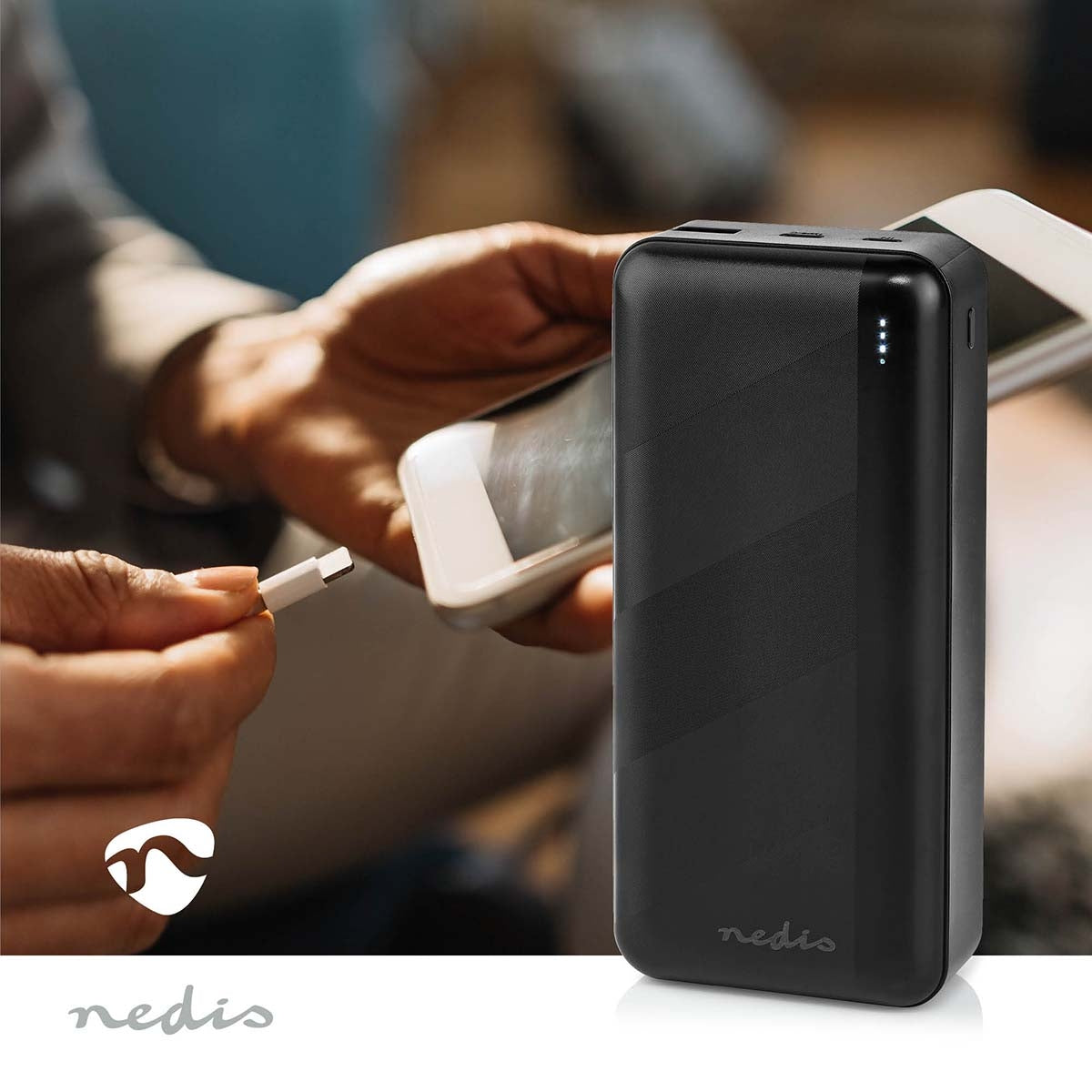 Power bank | 30000 mAh | 1.5 / 2.0 / 3.0 A | Number of outputs: 2 | Output connection: 1x USB-A / 1x USB-C™ | Input connection: 1x Micro USB / 1x USB-C™ | PD3.0 20W | Lithium polymer