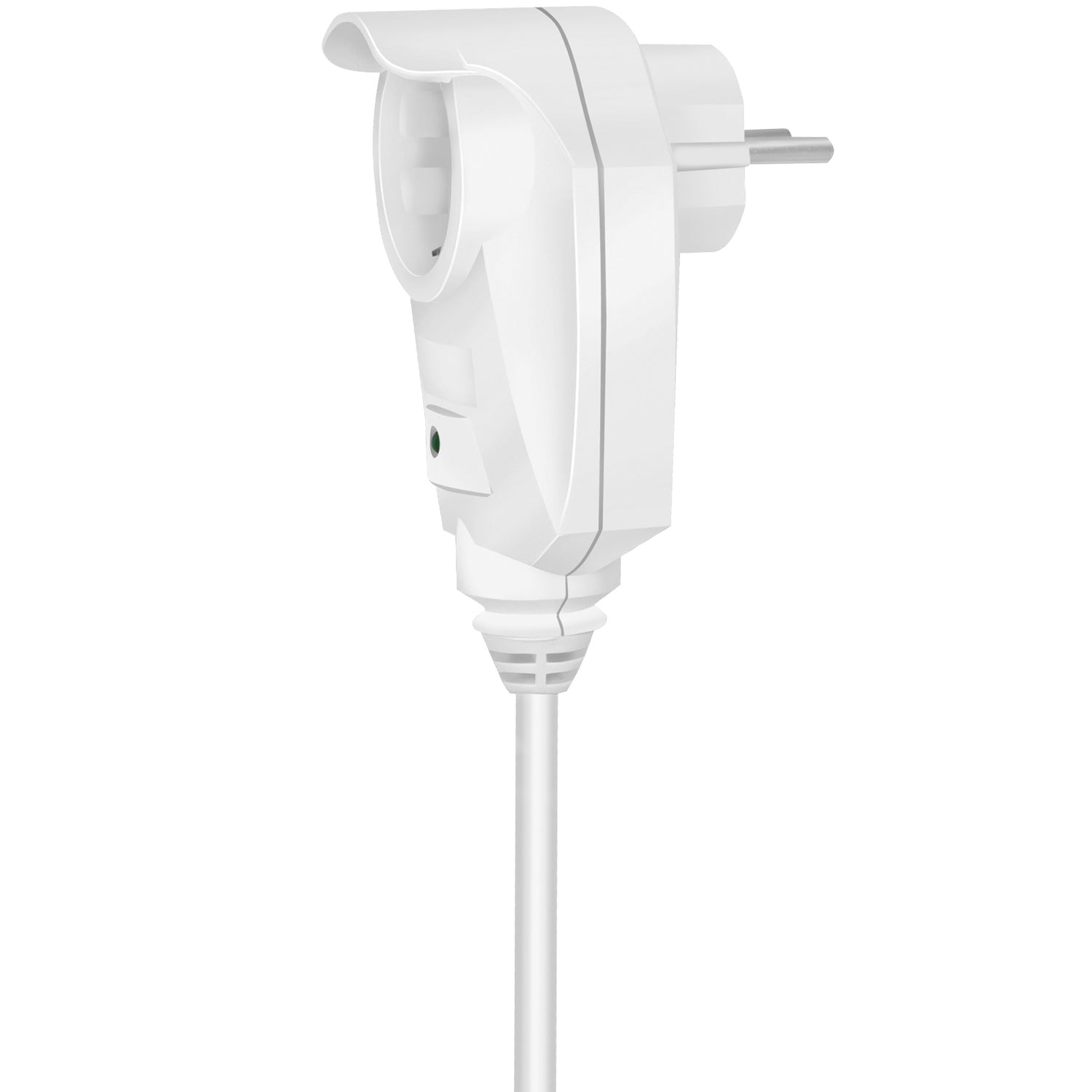 Power outlet 3-way + 1 through connector White