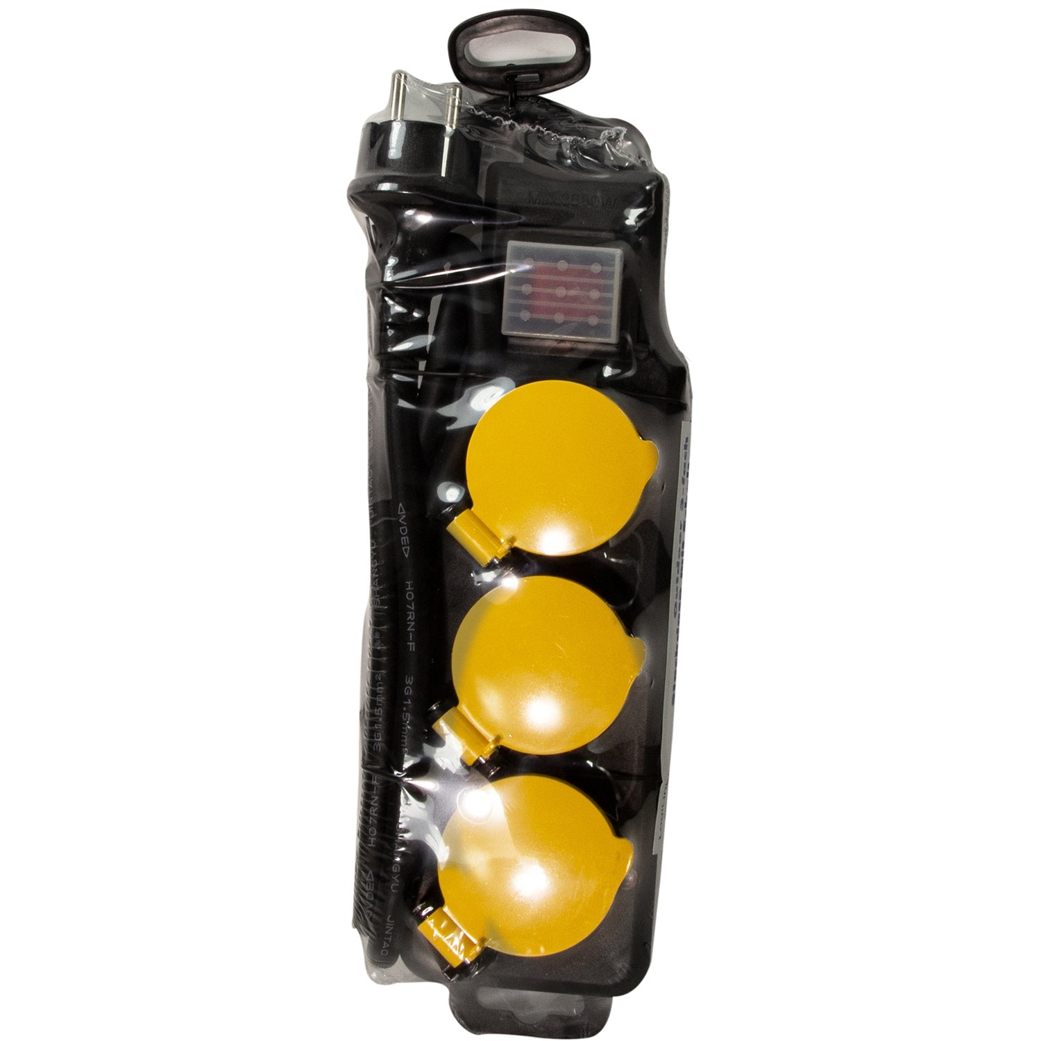 Power outlet 3-way Outdoor use with switch IP44