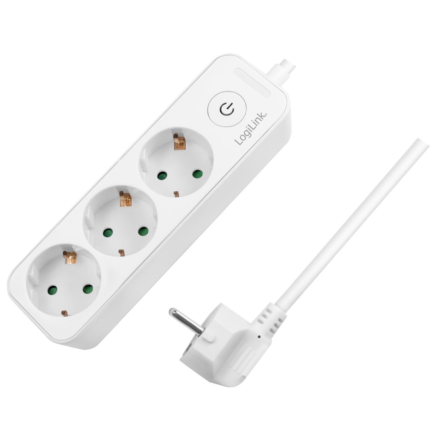 Power outlet 3-way with switch 1.5m White