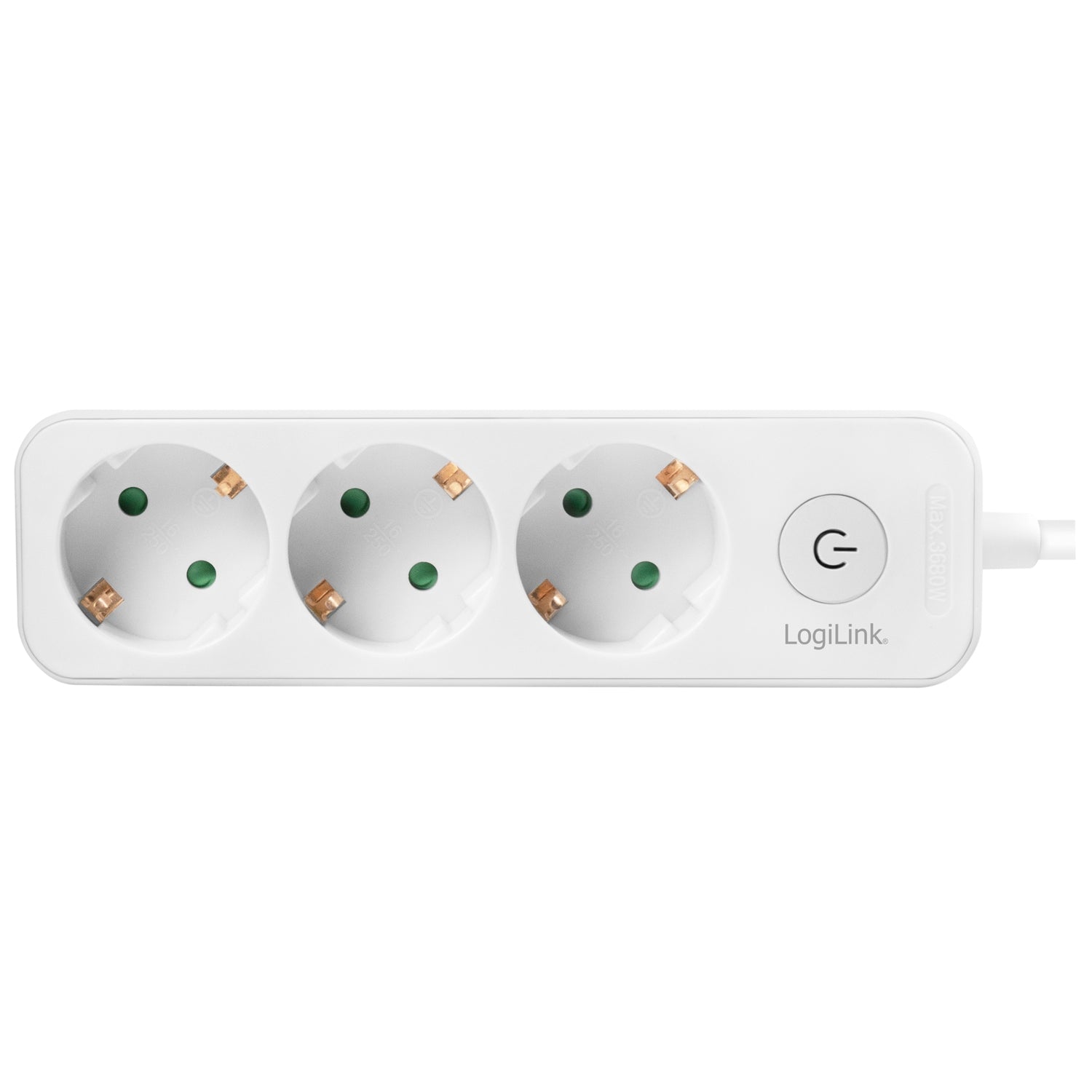 Power outlet 3-way with switch 1.5m White