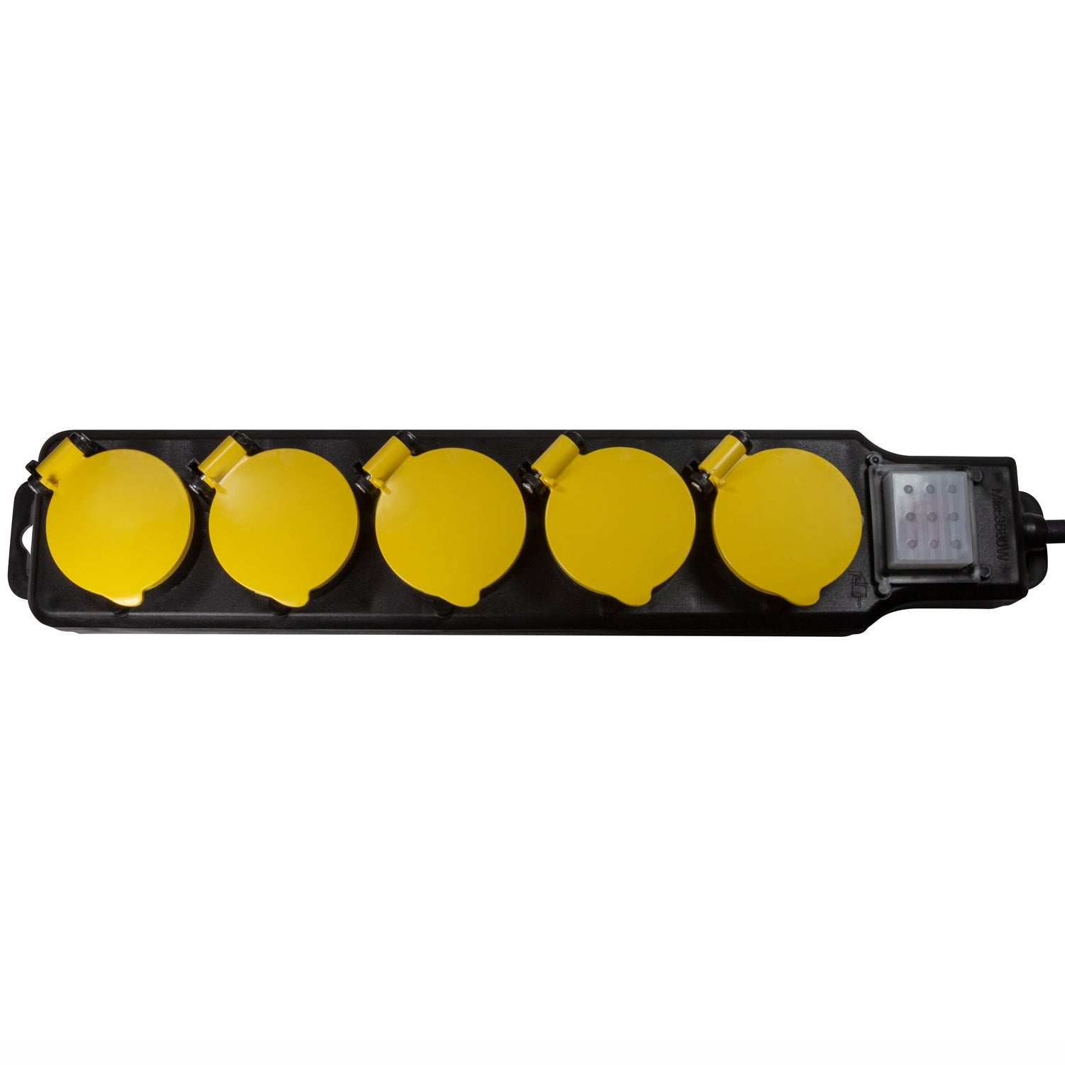 Power outlet 5-way Outdoor use with switch IP44