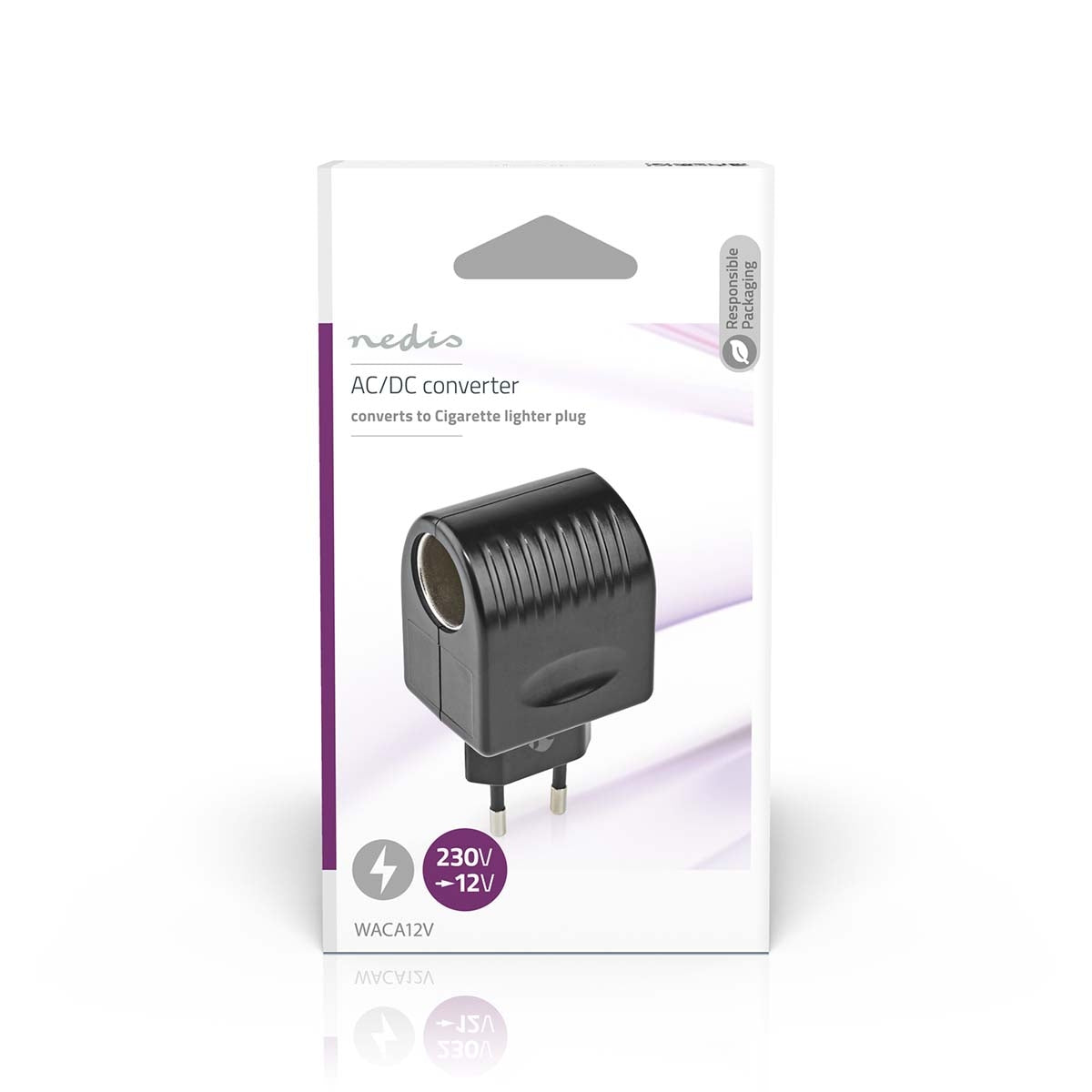 Power outlet Adapter | Euro / Type C (CEE 7/16) | 100 - 240 V AC 50/60 Hz | 12 V DC | 6 W| Power adapter | 0.3 A| Black | Plastic