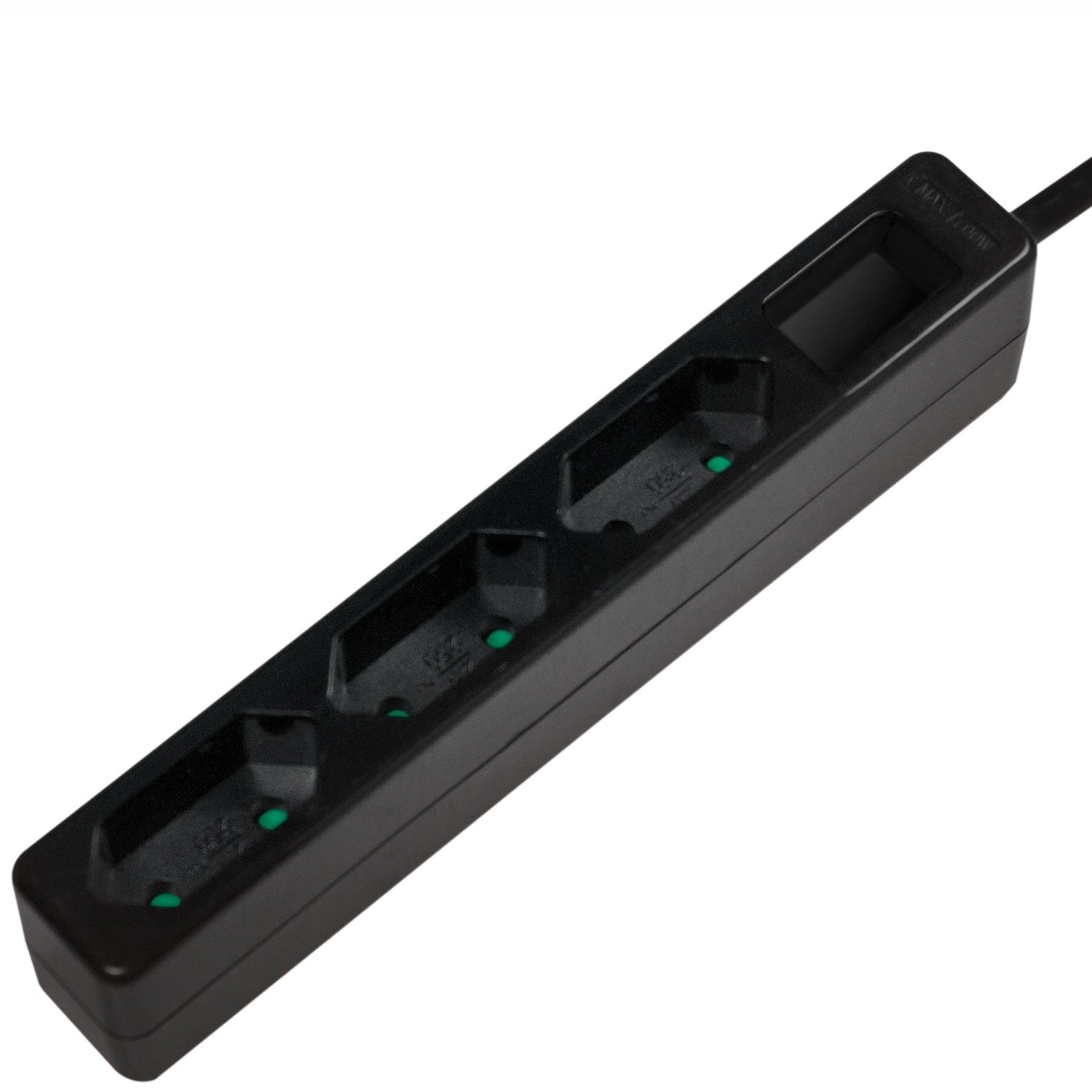 Power outlet Slim Euro 3-way 1.5m Black