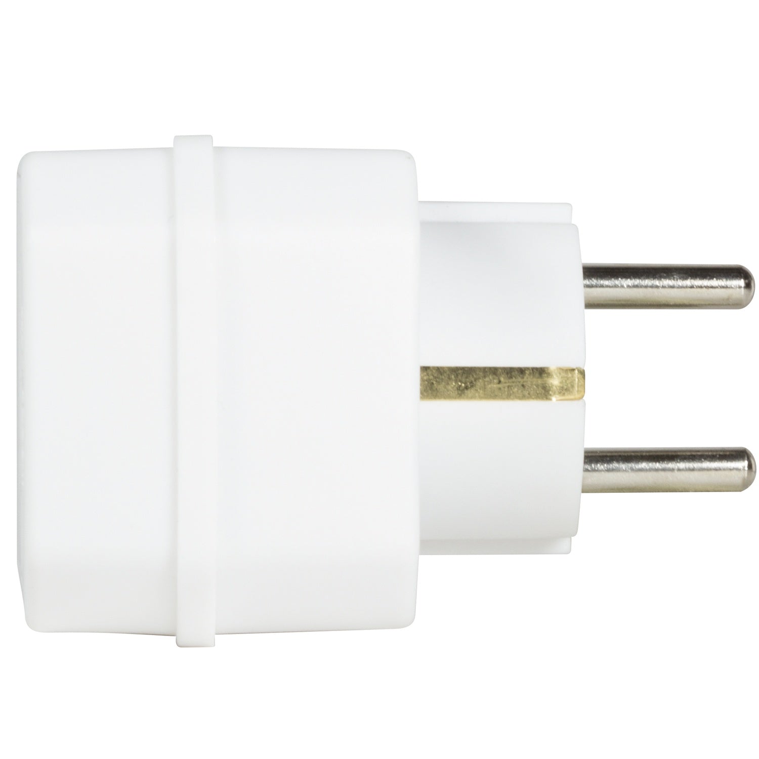 Power socket with 2 Euro + 1 grounded socket White
