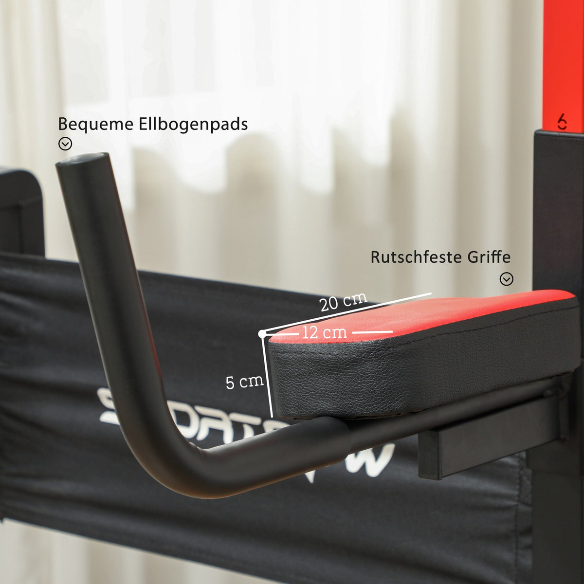 Power tower height adjustable 127-223 cm, multifunctional power tower, foldable pull-up tower, pull-up bar, power station max. 120 kg, for home training