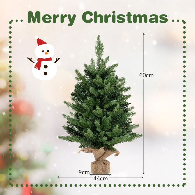 Pre-Lit Mini Christmas Tree 60cm, 35 Warm White LEDs
