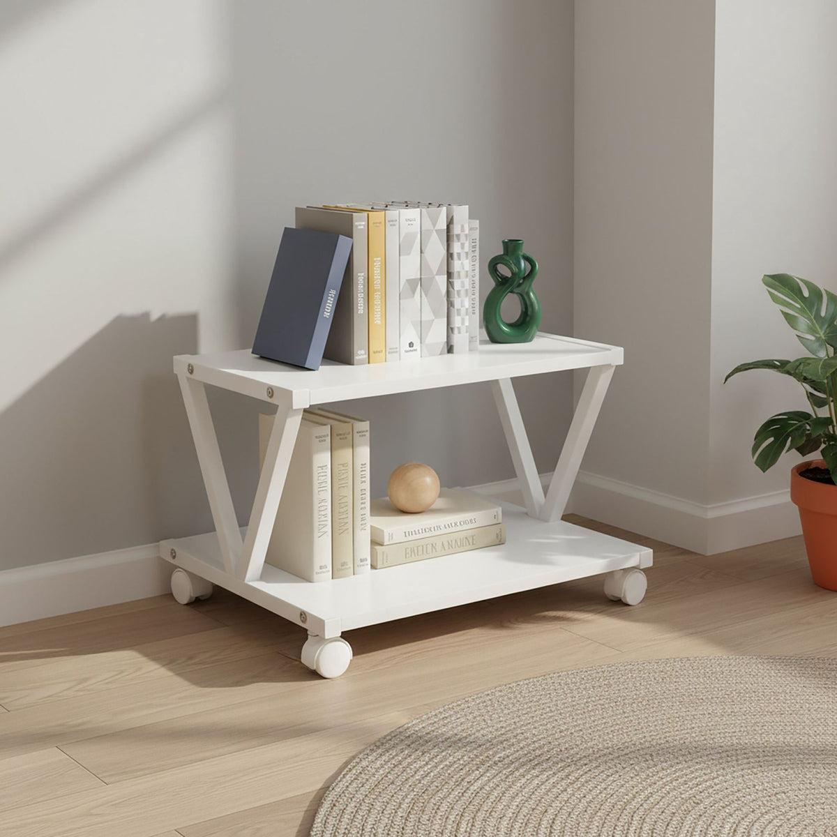 Printer Stand with Removable Castors – Two-Tier Shelf