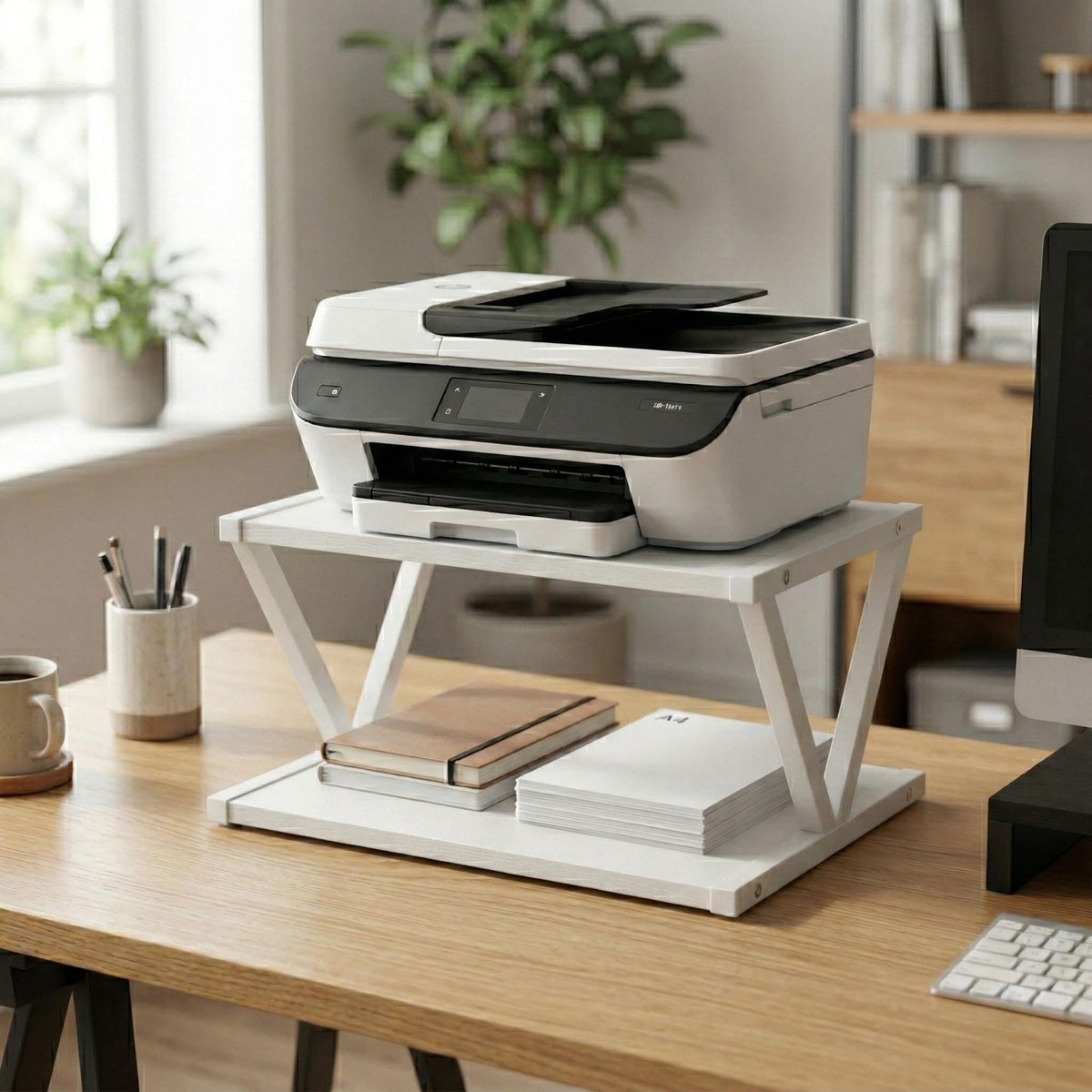 Printer Stand with Removable Castors – Two-Tier Shelf