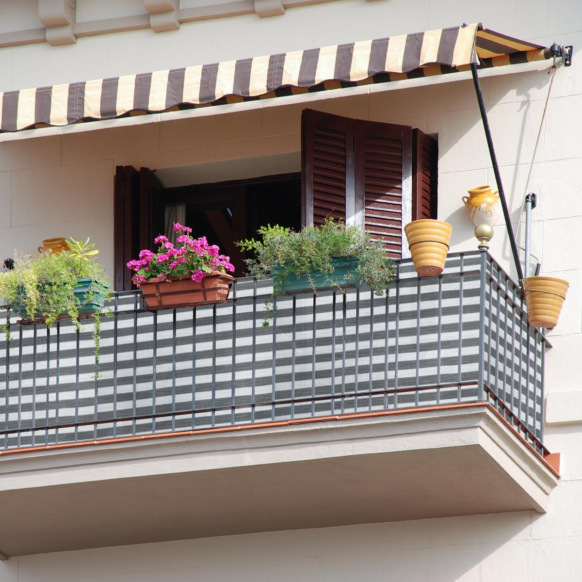 Privacy protection 1.8 m grey-white