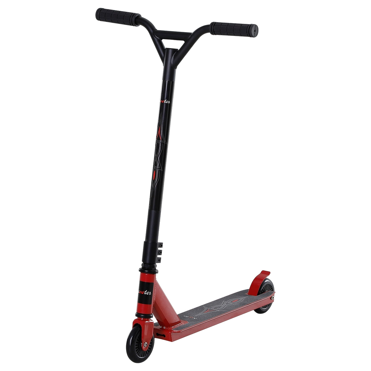 Pro Stunt Scooter For Freestyle Tricks, 100Mm Pu Wheels, For Children And Adults, Aluminum, Red