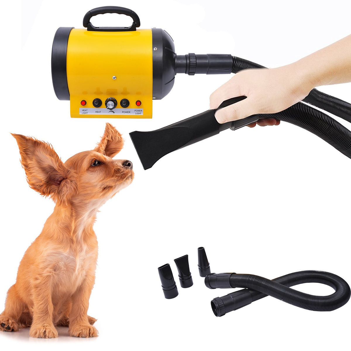 Professional Dog Hair Dryer Pet Dryer Dog Dryer 2800W Pvc Yellow 40 X 16 X 20 Cm