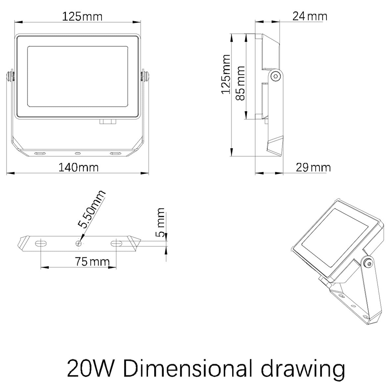 ProjectLine Spotlight 20W 1800lm