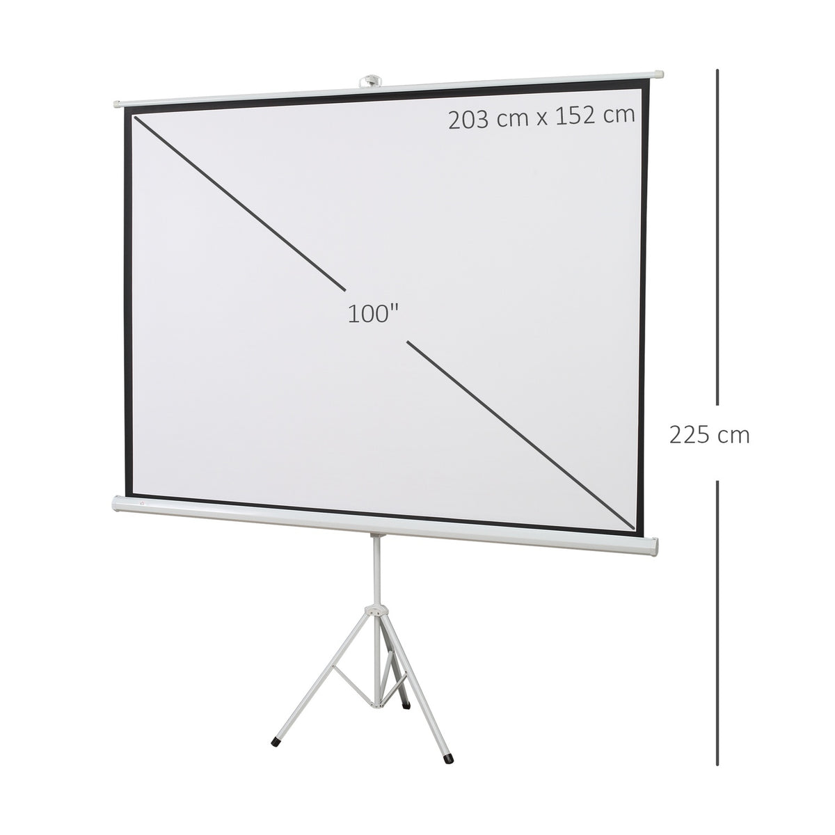 Projection Screen 4:3 Format, 100-Inch, White